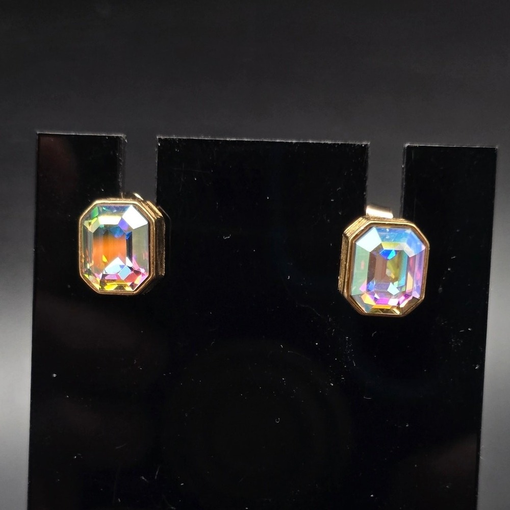 Avon 1981 Aurora Borealis Earrings Studs Post Pierced Vintage Jewelry